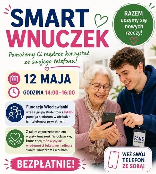 Warsztaty obsługi smartfona dla seniorów w Włocławku