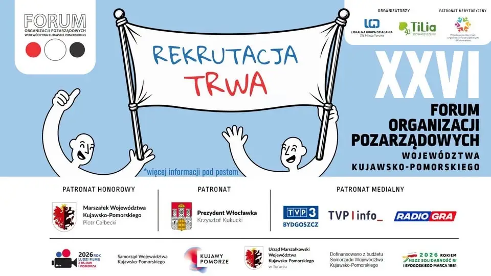 Rekrutacja trwa na XXVI Forum Organizacji Pozarządowych we Włocławku