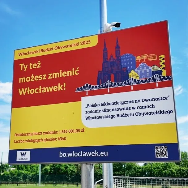 Nowe boisko piłkarskie i bieżnia lekkoatletyczna przy Szkole Podstawowej nr 12 we Włocławku