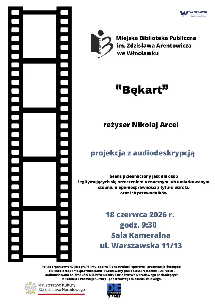 Seans audiodeskrypcyjny „Bękart” w Dyskusyjnym Klubie Filmowym