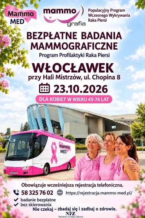 Bezpłatne badania mammograficzne dla kobiet we Włocławku
