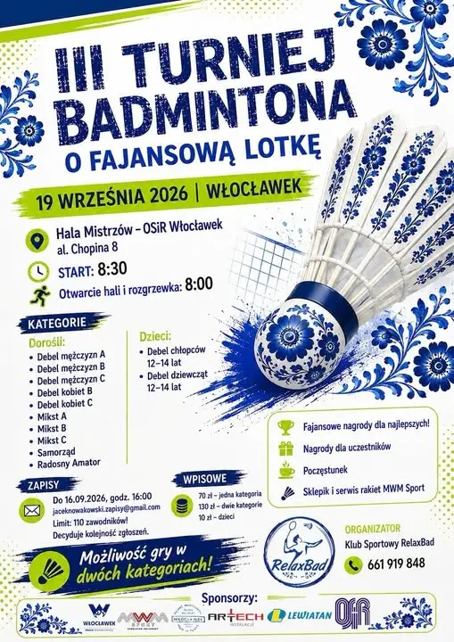 III Turniej Badmintona o Fajansową Lotkę we Włocławku