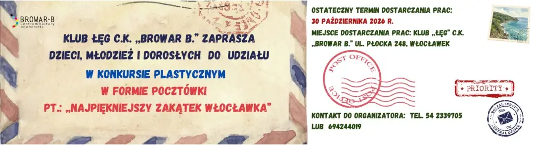 Konkurs plastyczny na pocztówkę 'Najpiękniejszy zakątek Włocławka'