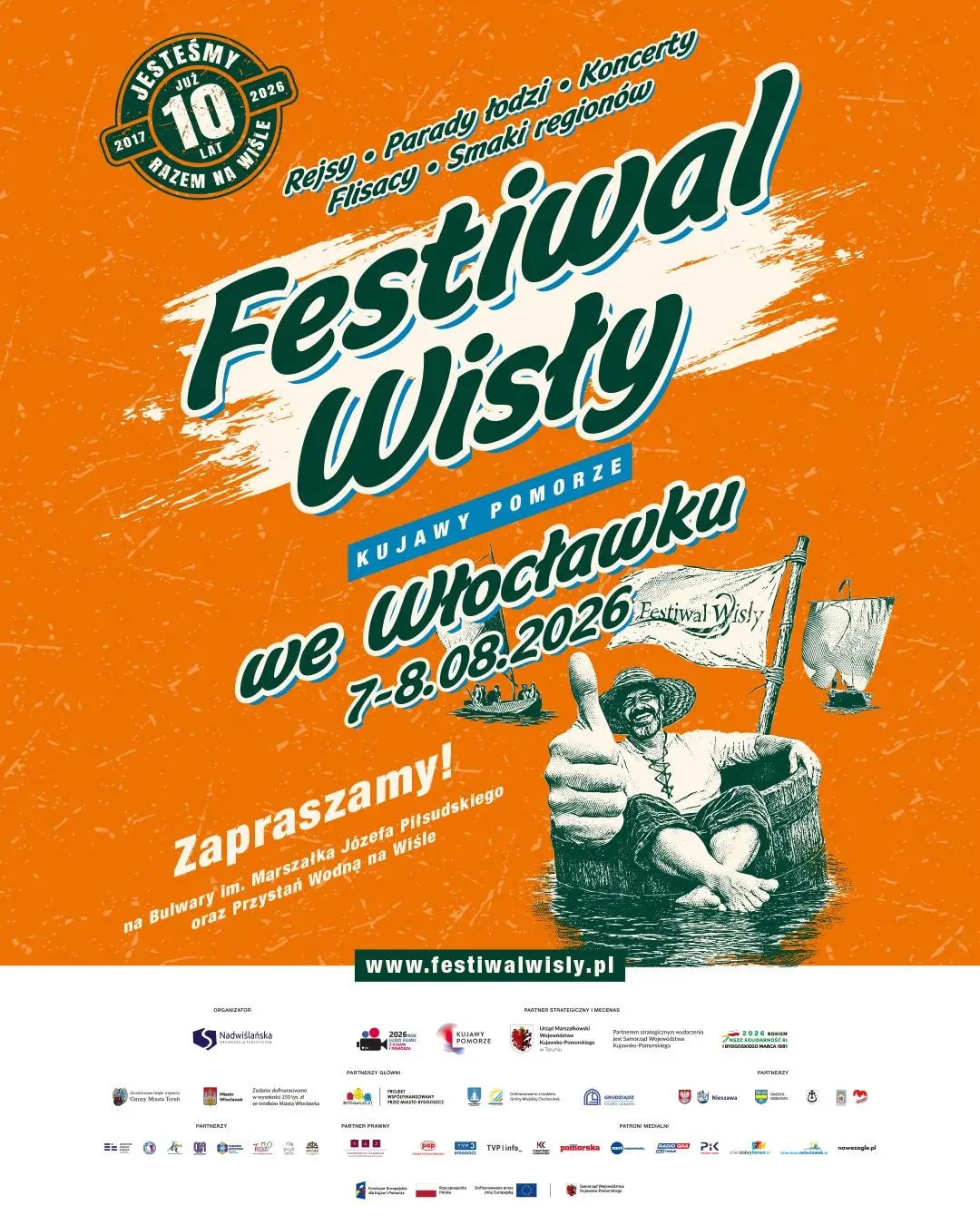 Festiwal Wisły 2026 na bulwarach 7 i 8 sierpnia