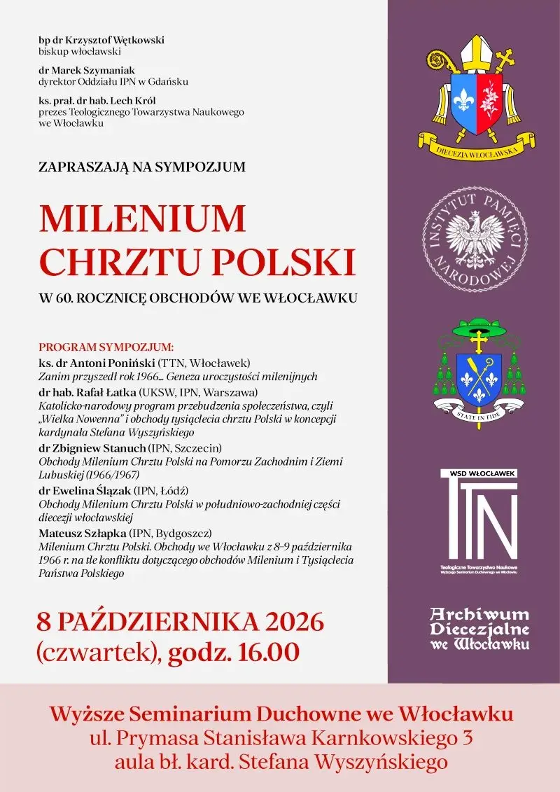 Sympozjum naukowe „Milenium Chrztu Polski” we Włocławku