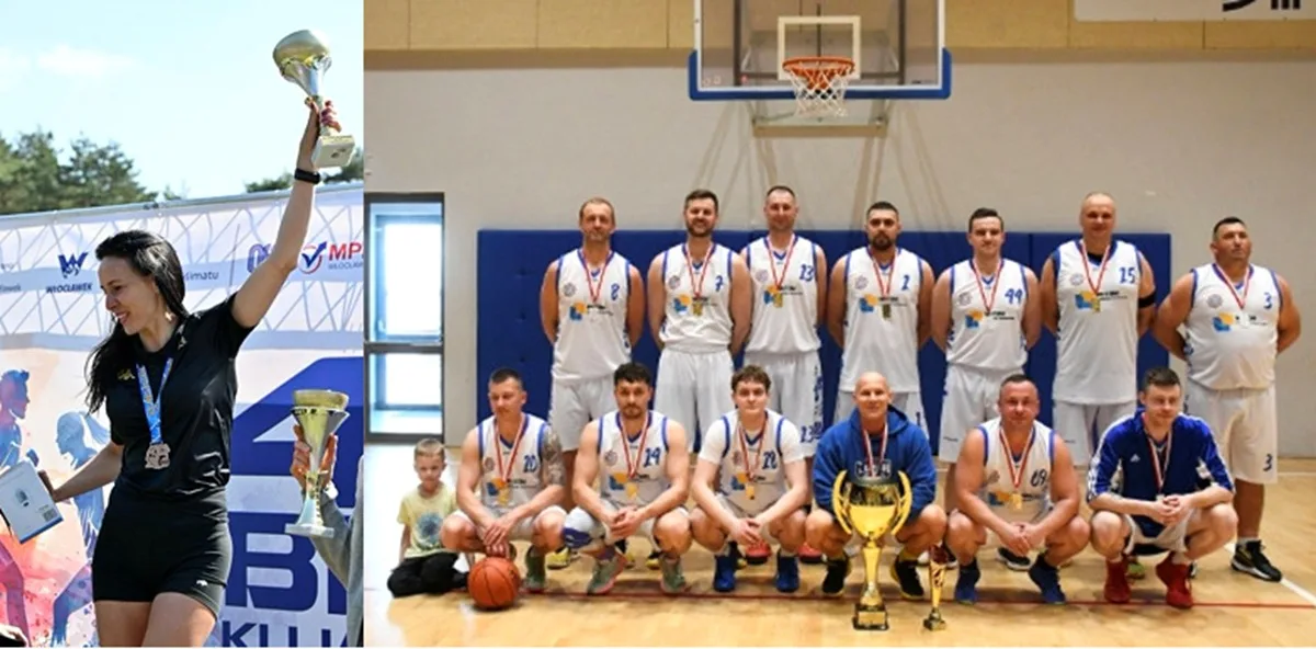 Policjantka oraz koszykarze triumfują na podium